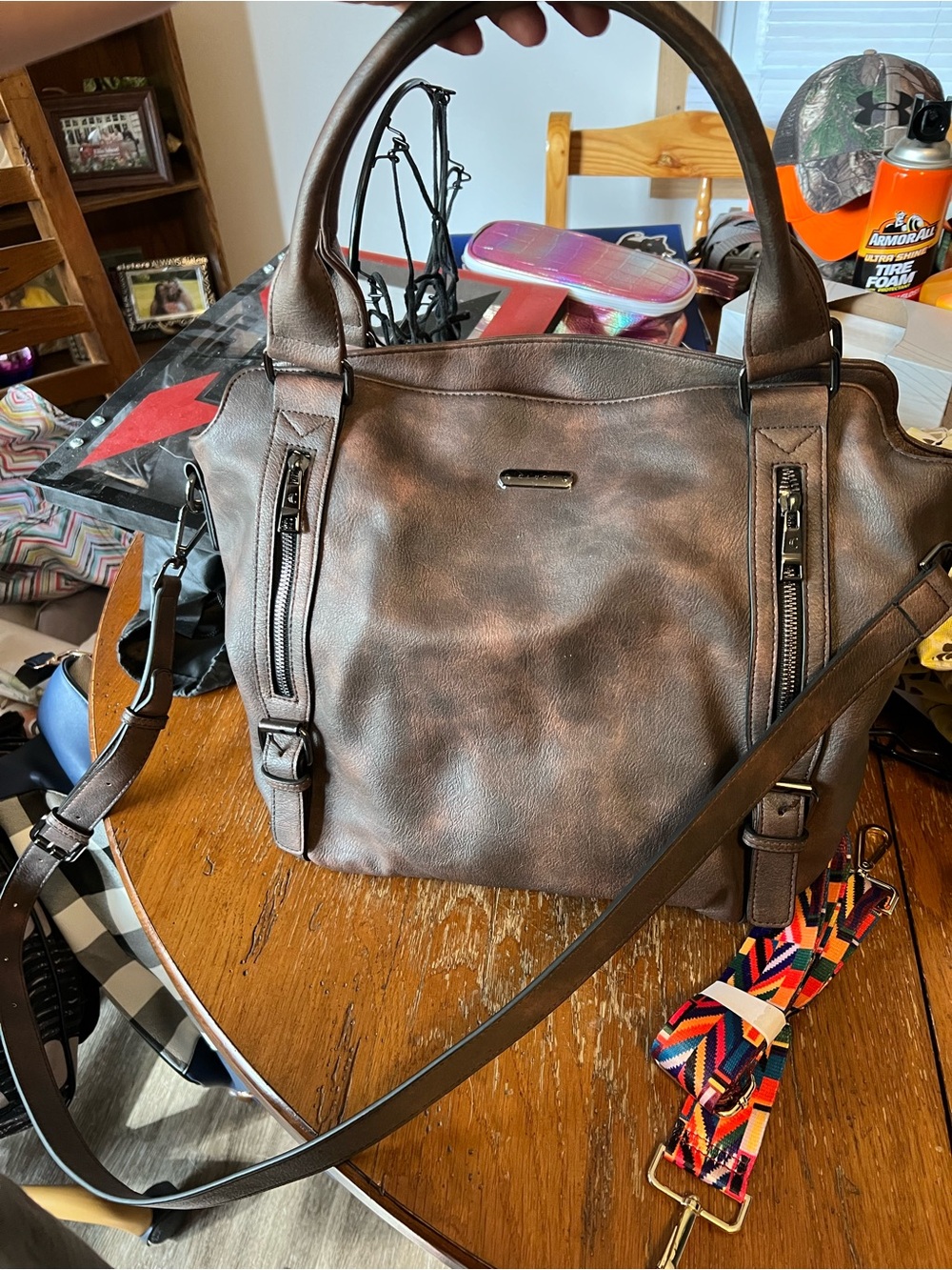 Classic Brown Leather Tote Bag